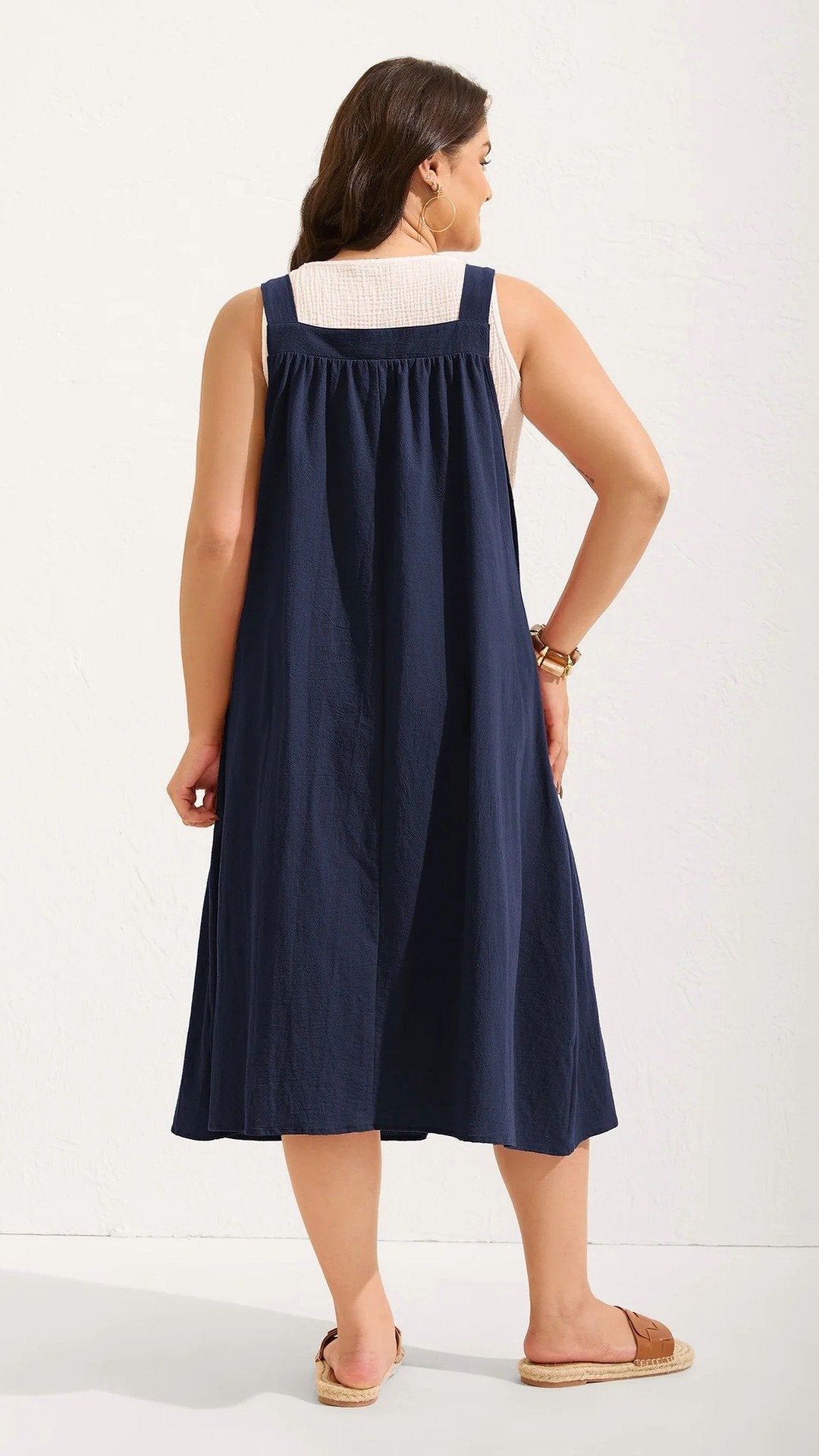 👗 THE POCKET PINAFORE DRESS: SQUARE NECK, ADJUSTABLE STRAPS, M-4XL — YOUR SUMMER LAYERING HERO 👗