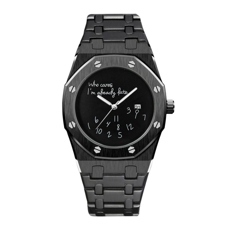 Men's Design: Premium Waterproof Steel-Band Quartz Watch with Minimalist Style