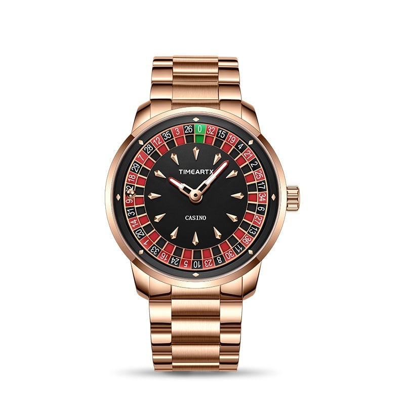 Roulette Men's Watch: Luminous, Water-Resistant Quartz Timepiece