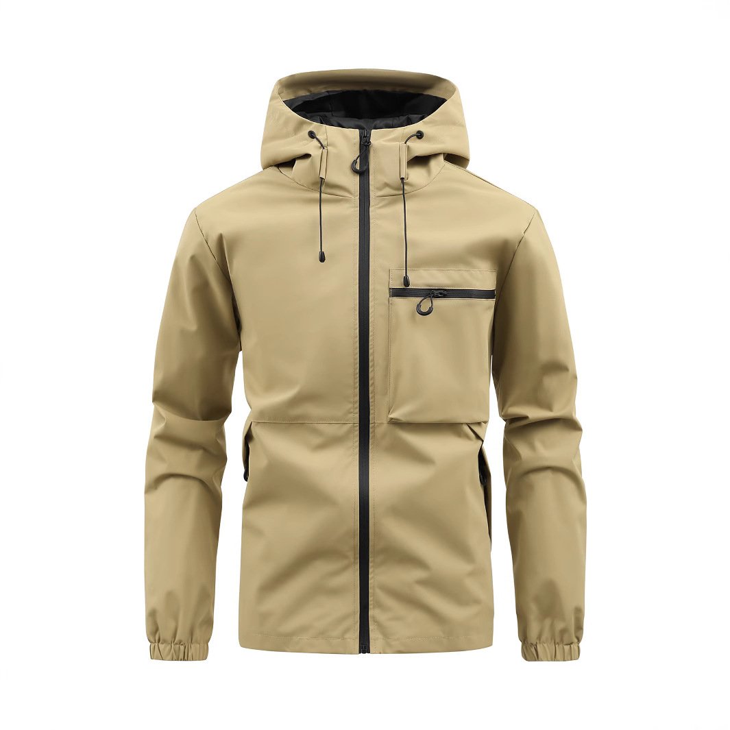 Men's All-Round Hooded Jacket - Waterproof, Wind-Resistant Work & Casual Wear