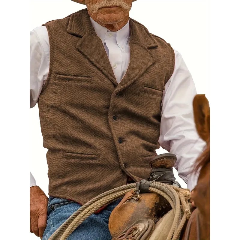Men’s Vintage Tweed Wool Waistcoat Vest 👔✨ Retro Gentleman Style