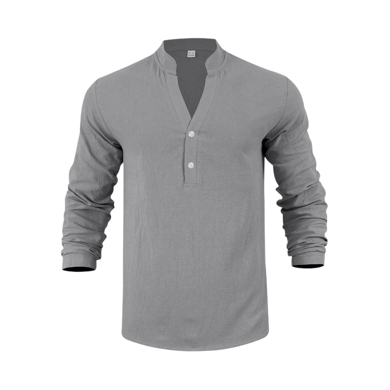 Spring & Autumn Casual Henley T-Shirt for Men
