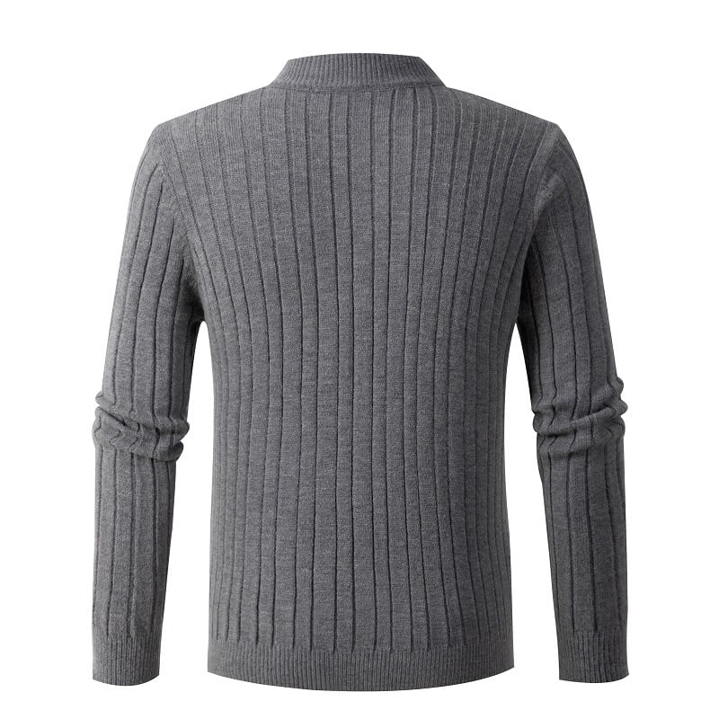 Men’s Half-Zip Knitted Sweater – Warm Cable Knit Pullover for Autumn & Winter 🍂❄️