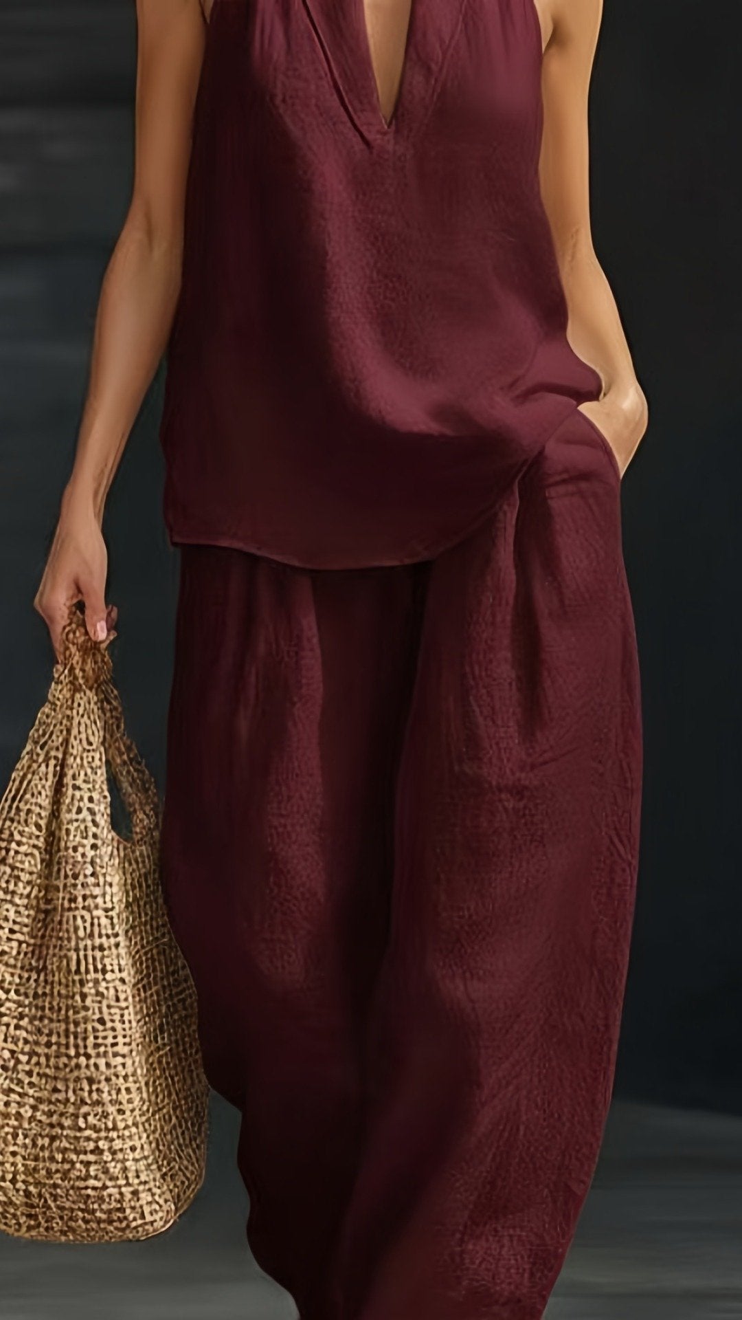 🌸 THE BOHO WANDERER SET: HALTER TOP + WIDE LEG PANTS — YOUR NEW HOLIDAY CONFIDENCE 🌸