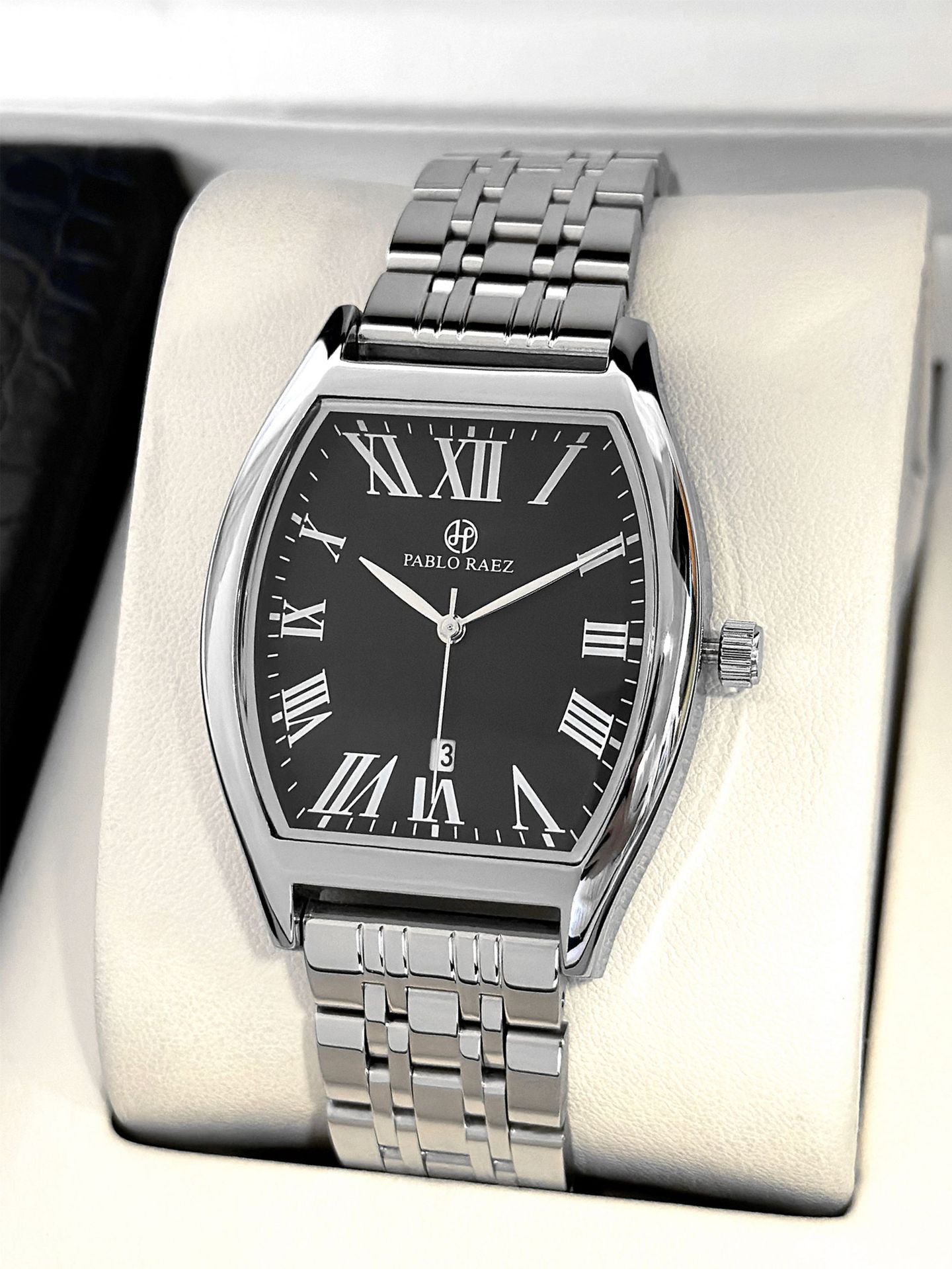 Waterproof leather strap barrel-shaped watch