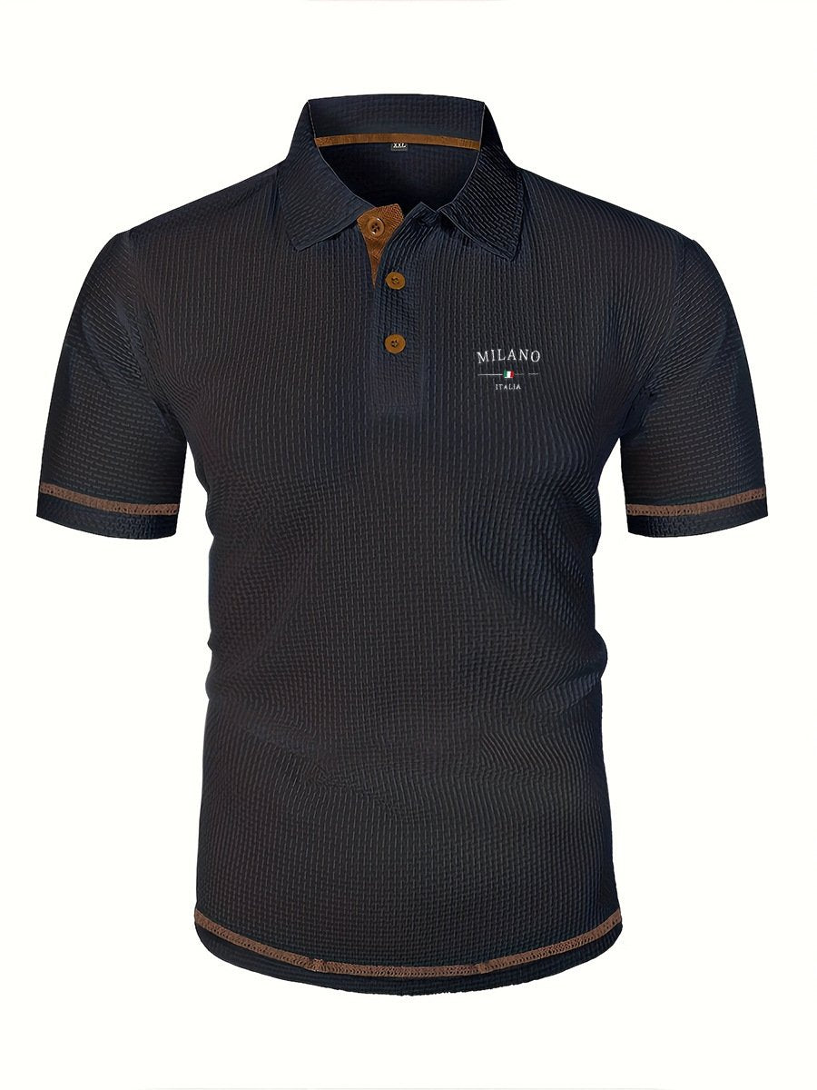 Men's Casual Polo Shirts Classic Short Sleeve Basic Button T-Shirt