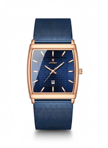 Swiss Ultra-Thin Men's Watch with Water Resistance and Date Display-Mesh Strap