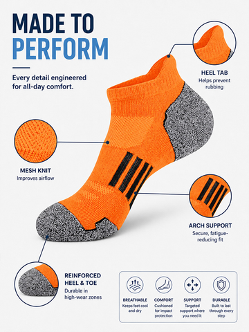 Men's 15-Pair Breathable Mesh Ankle Socks – Lightweight, Colorful, Comfortable Fit for Hiking & Fitness --- 15 Pairs for Just £18.98 & Free shipping!