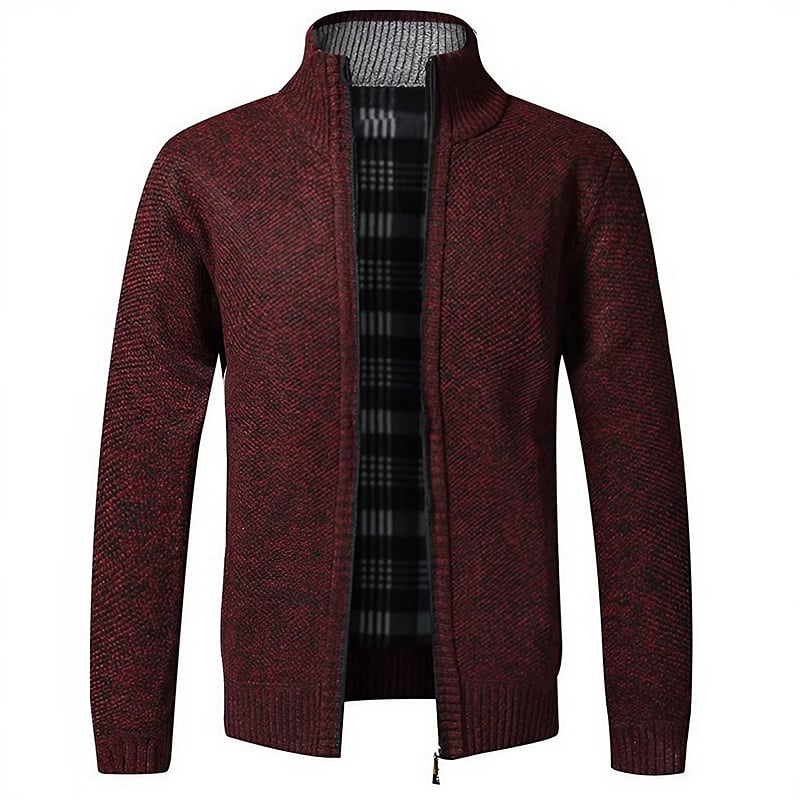 Men's Zip-Front Knitted Cardigan