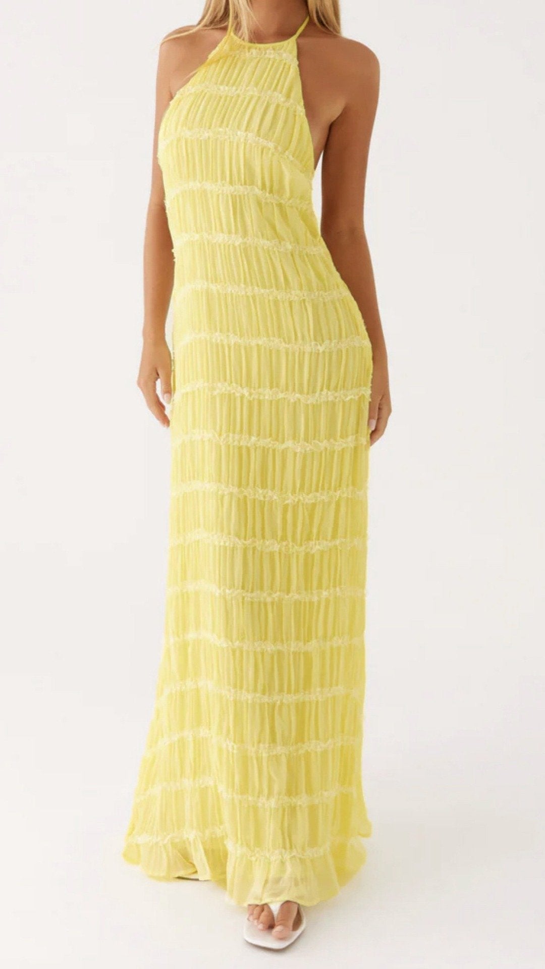 🌺 THE HALTER BACKLESS MAXI: OPEN BACK, SELF-TIE STRAPS, FULLY LINED — YOUR MOST SOPHISTICATED SUMMER DRESS 🌺