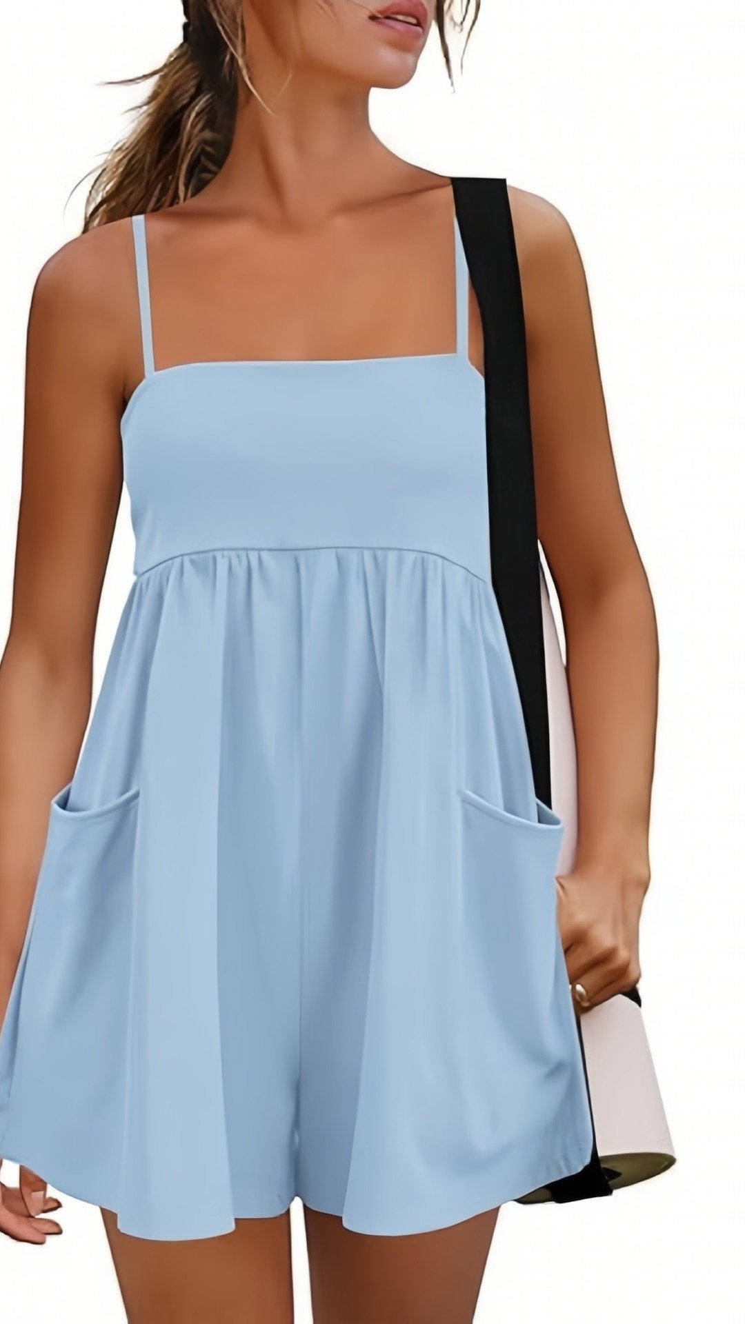 🌸 THE SUMMER ROMPER: SPAGHETTI STRAPS, FLOWY A‐LINE, FUNCTIONAL POCKETS — LOOKS LIKE A DRESS, FEELS LIKE A DREAM 🌸