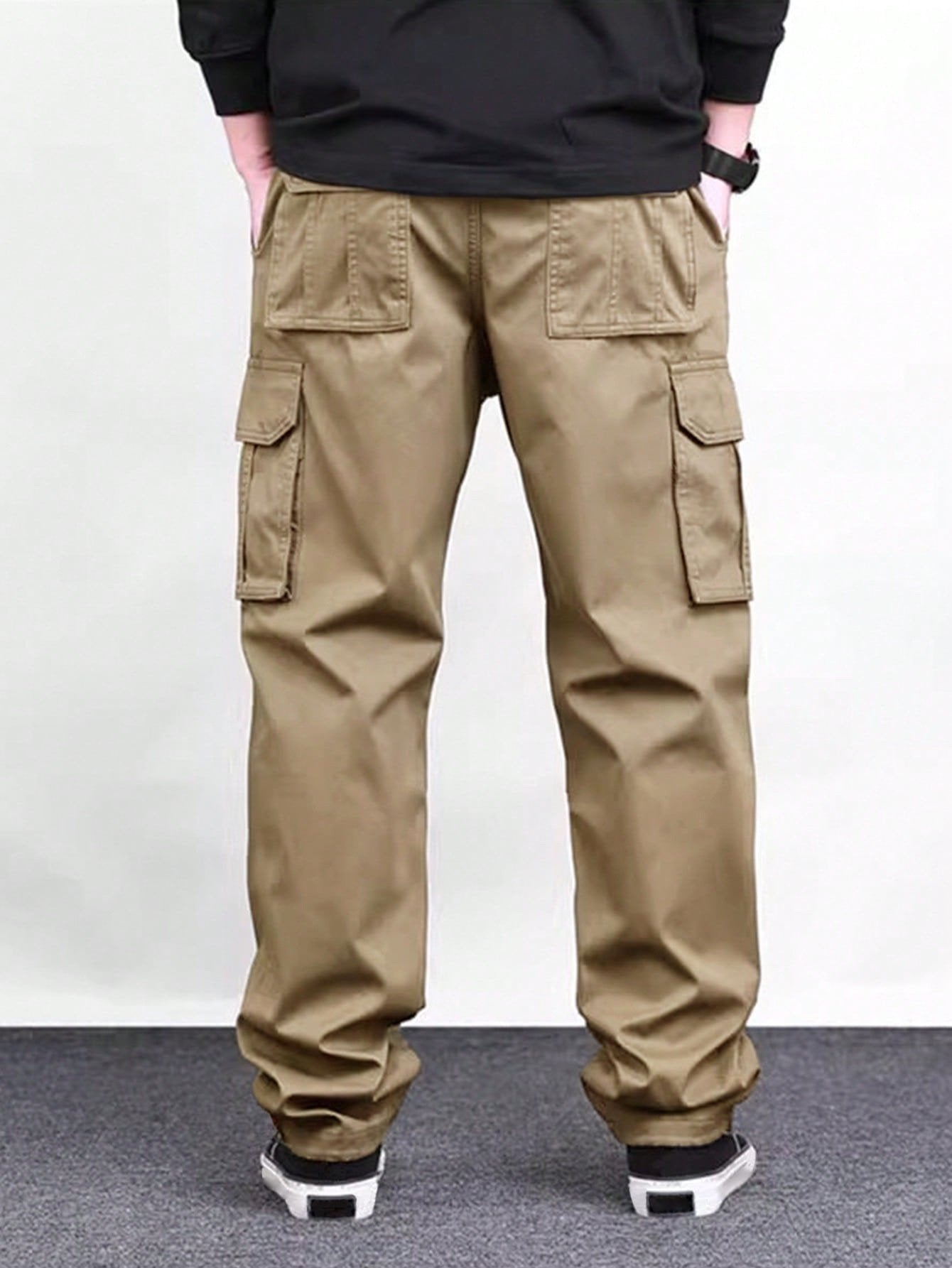 Baggy Retro Cargoes: Men's High Street Loose Straight-Leg Pants