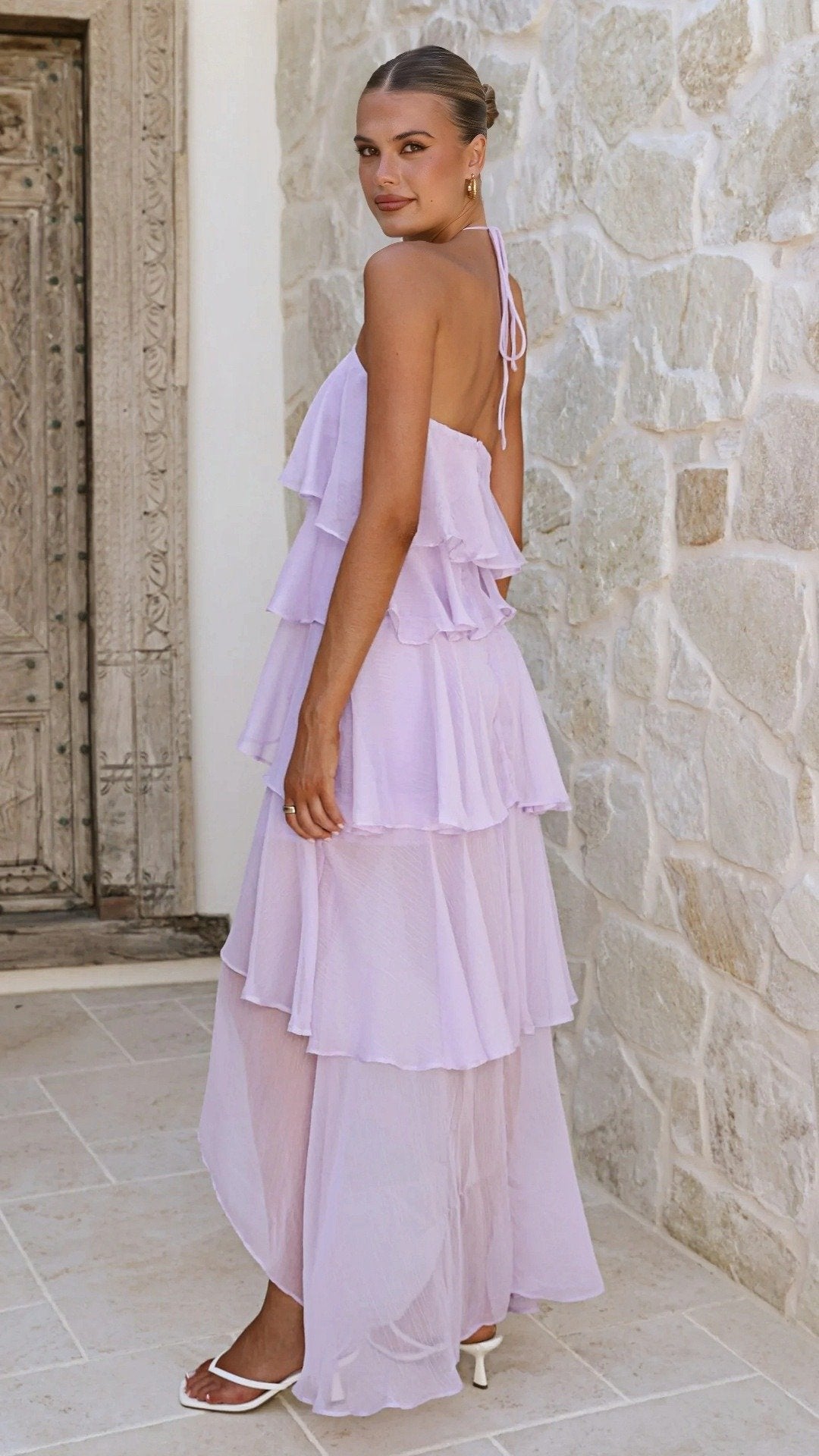 🌸 THE HALTER TIERED MAXI: CHIFFON, RUFFLES, A-LINE – YOUR DREAM WEDDING GUEST DRESS 🌸