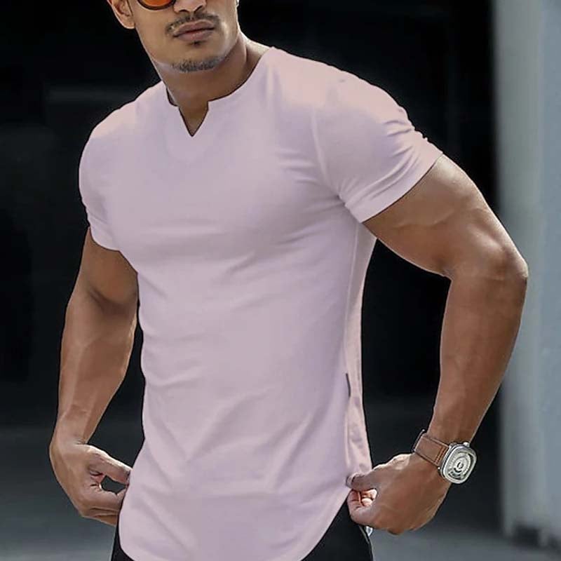 🌞 Spring Awakening: 50% Off! ✨Men's Athletic V-Neck T-Shirt | High-Stretch Slim Fit Tee