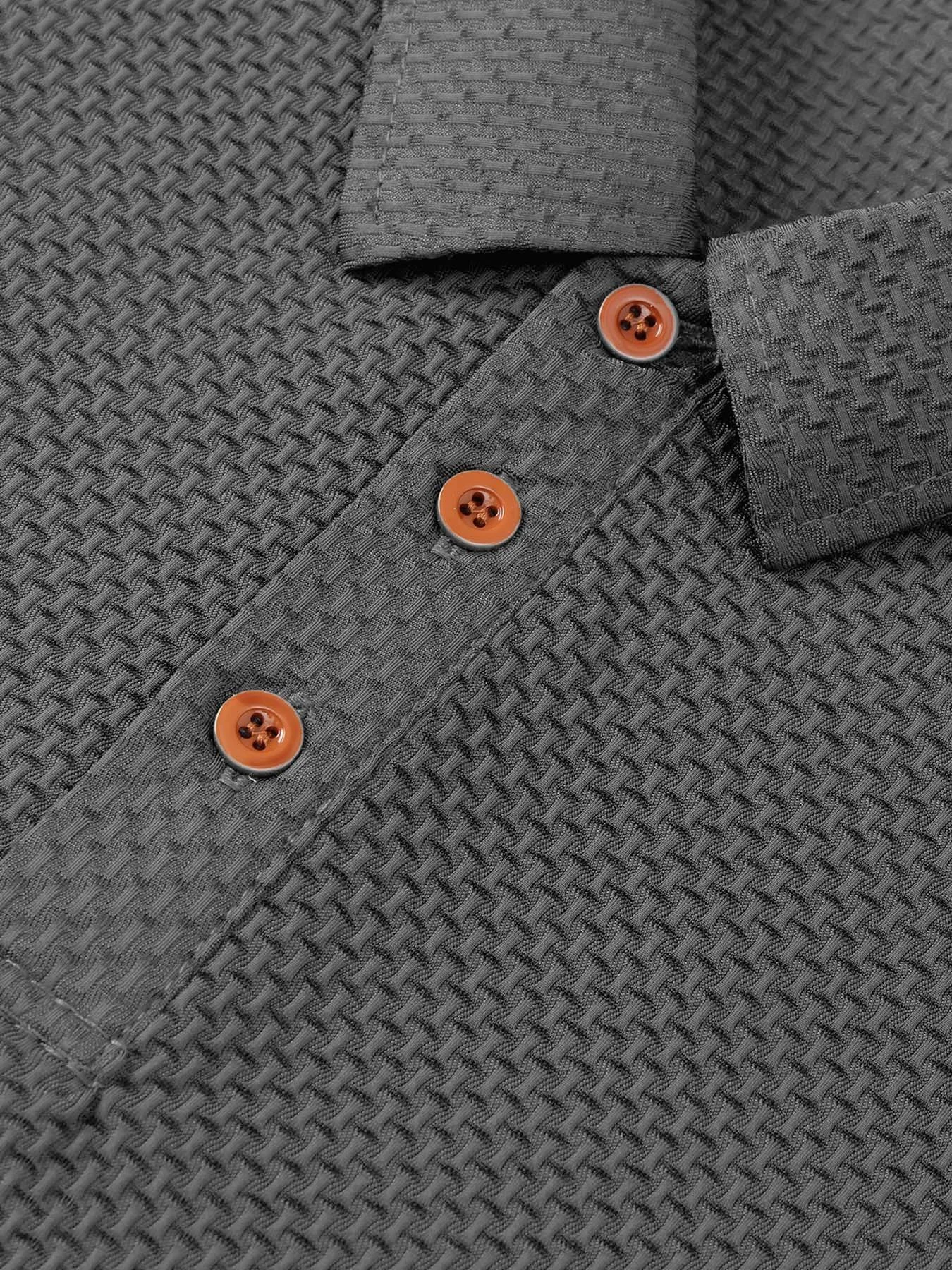Men's Geometric Textured Polo Shirt – Quick-Dry, Breathable, Slim Fit, Letter Pattern for Summer Sports & Casual---Buy 2 Get 20% Off & Free Shipping!
