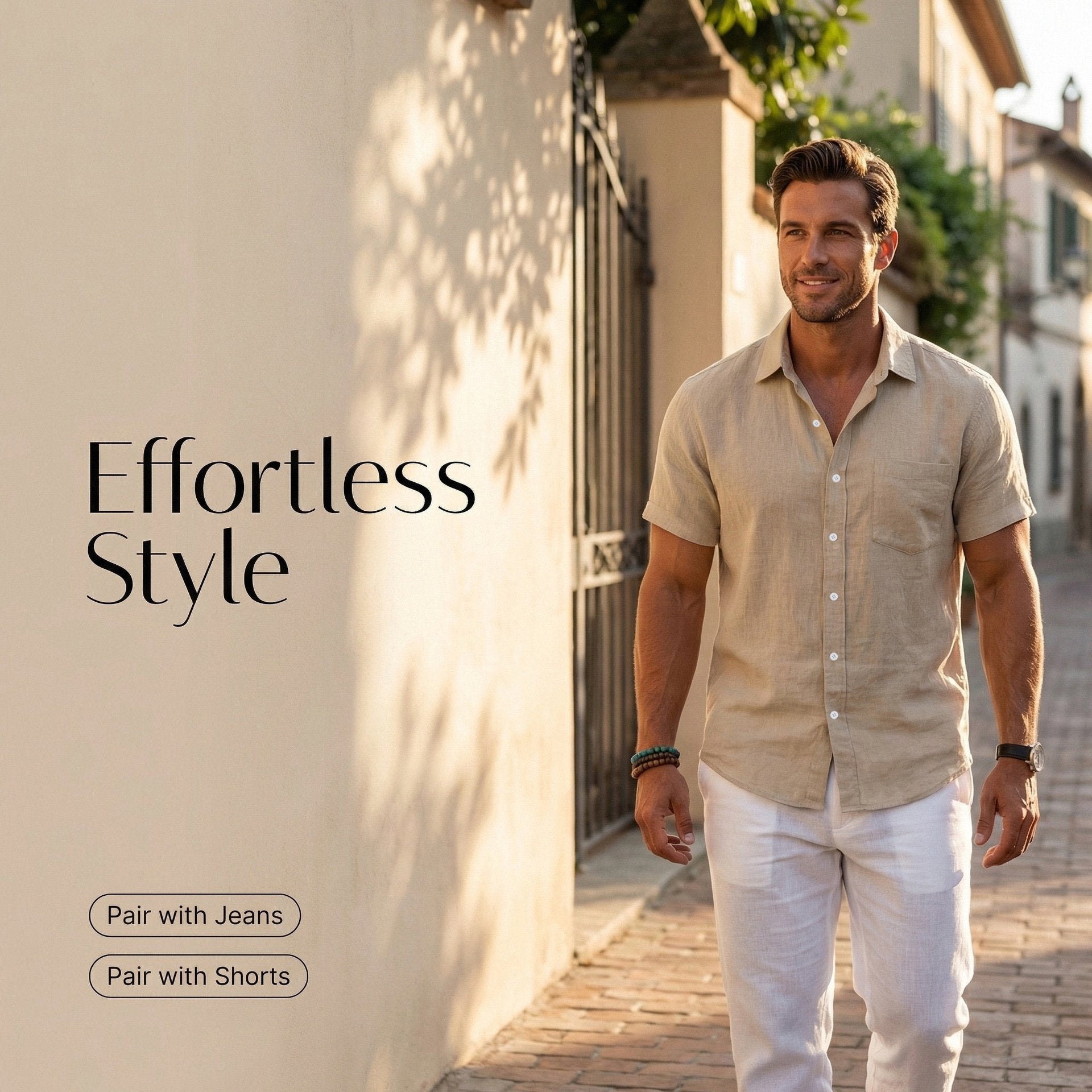 Men's Summer Linen Short-Sleeve Shirt