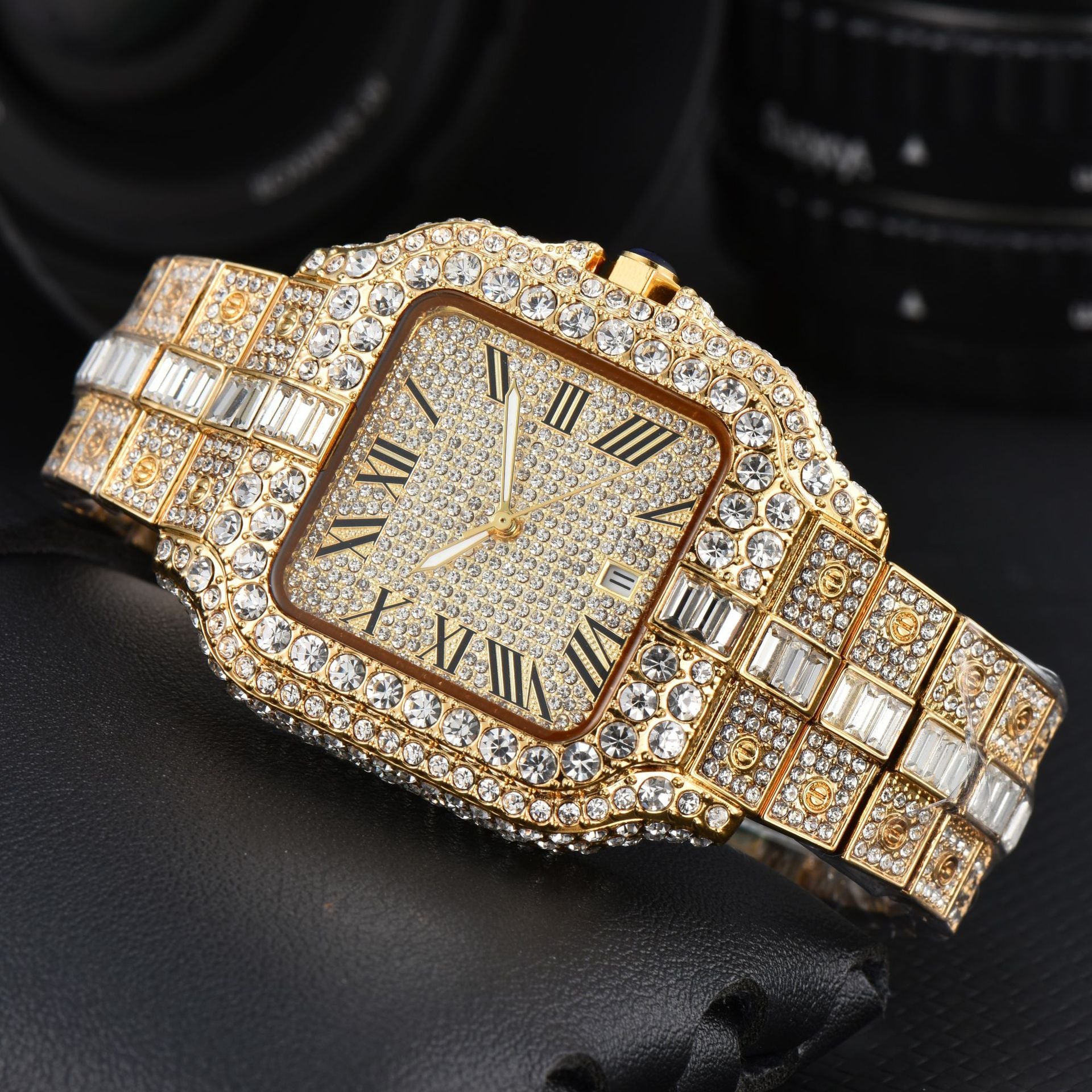 Men's Square Fashion Full Diamond Watch