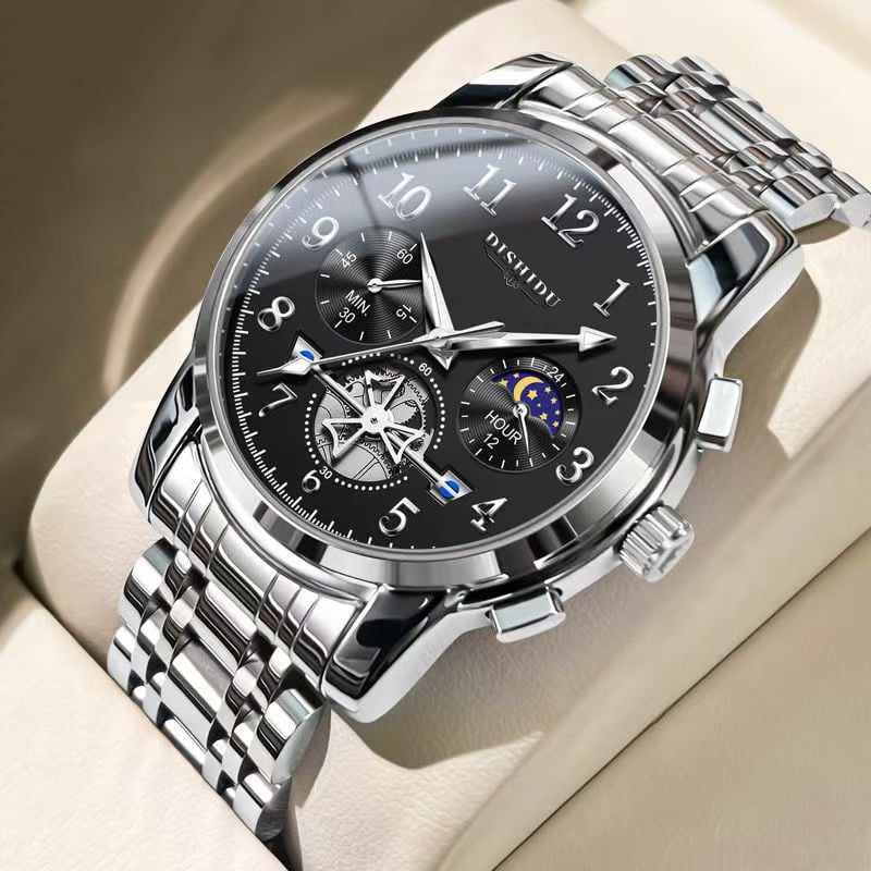 Men's classic watch with date display, waterproof and luminous.