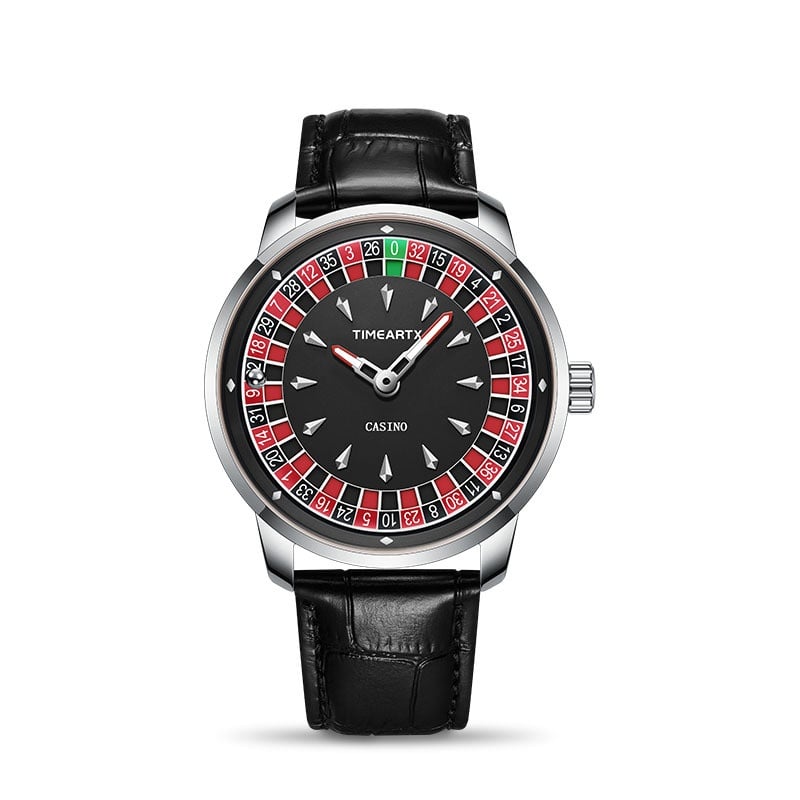 Roulette Men's Watch: Luminous, Water-Resistant Quartz Timepiece