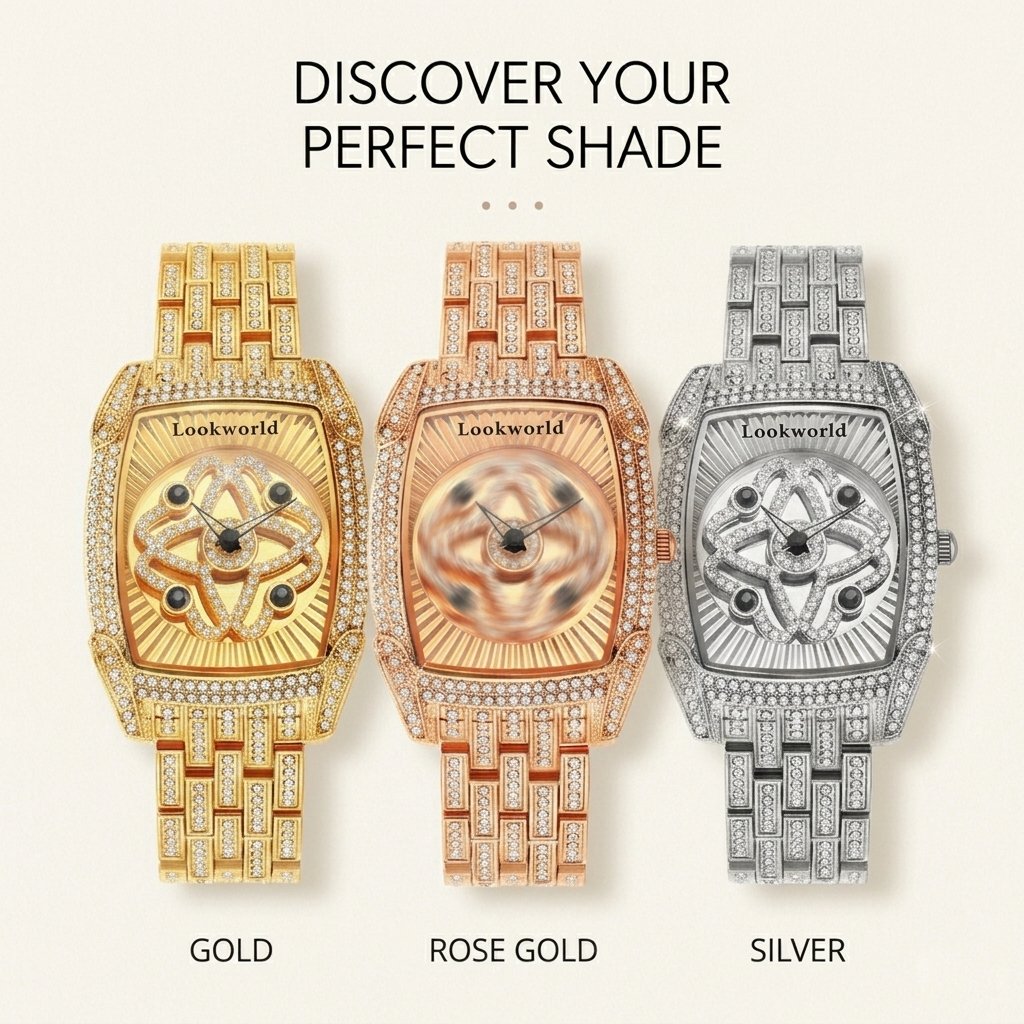 Women's Diamond-Set Rotating Quartz Fashion Watch