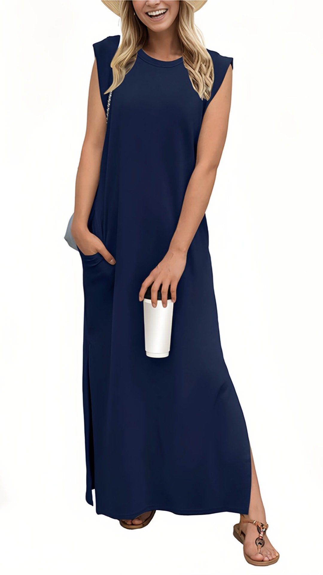🌞 THE NO-WRINKLE VACATION MAXI: POCKETS, SIDE SPLIT, ARMS THAT LOOK AMAZING — YOUR SUMMER HOLIDAY HERO 🌞