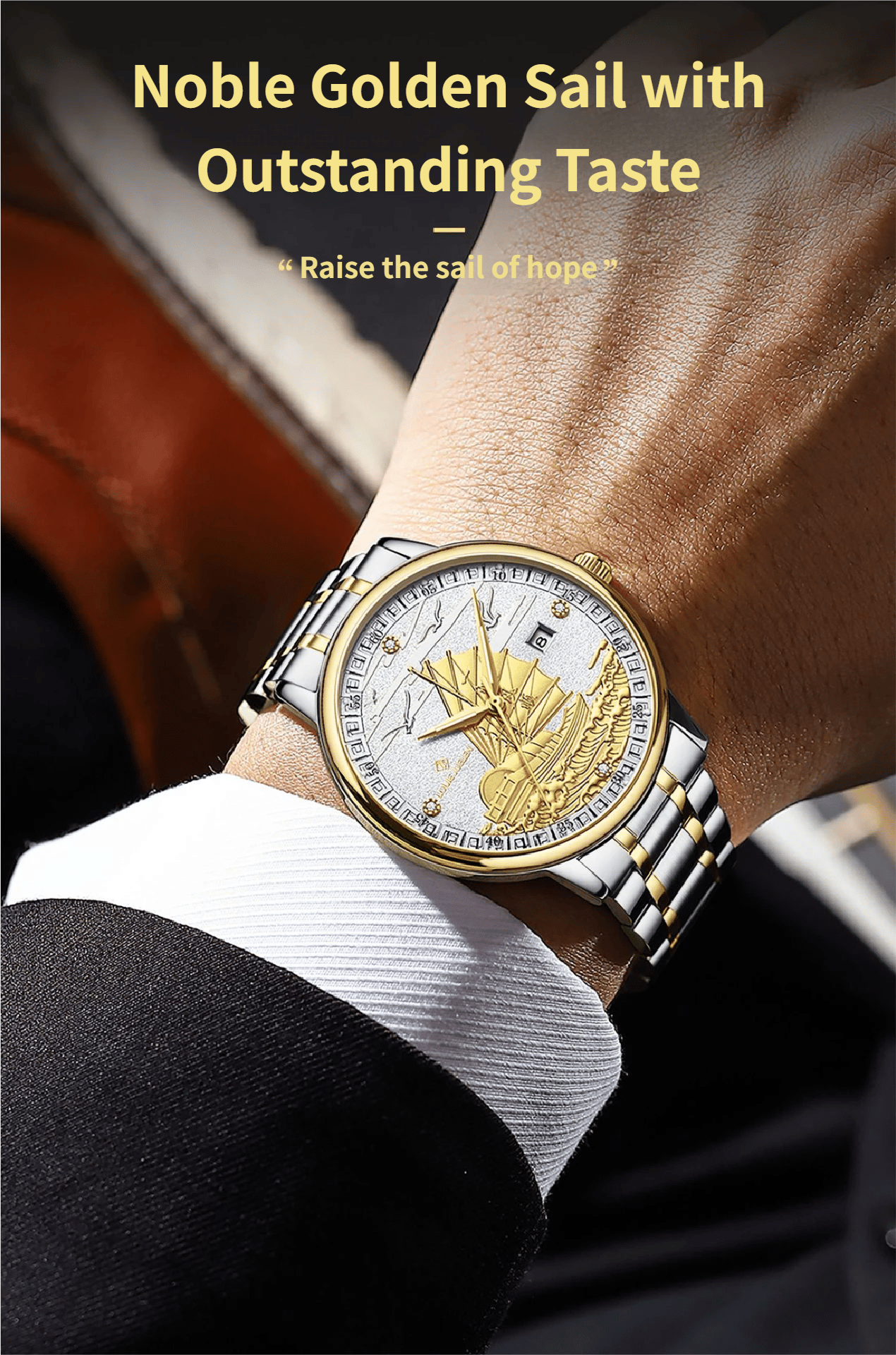Fully Automatic Movement Business-Grade Water-Resistant Luminous Men's Quartz Wristwatch