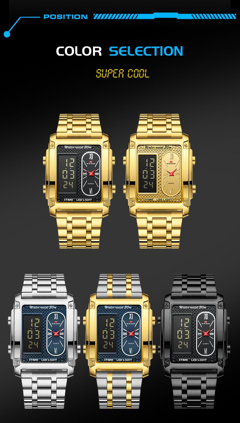 Waterproof Multi-Function Square Digital WatchWaterproof Multi-Function Square Digital Watch