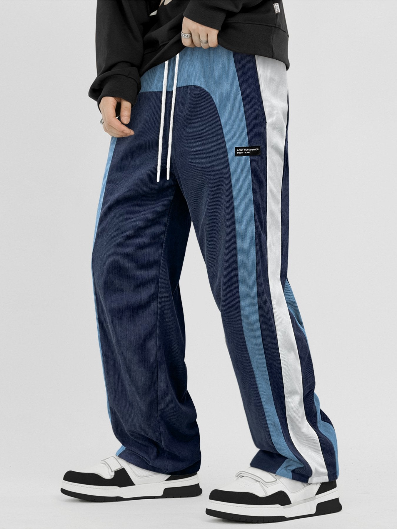 All-Season Men’s Casual Corduroy Pants: Comfortable Colorblock Straight Leg Design