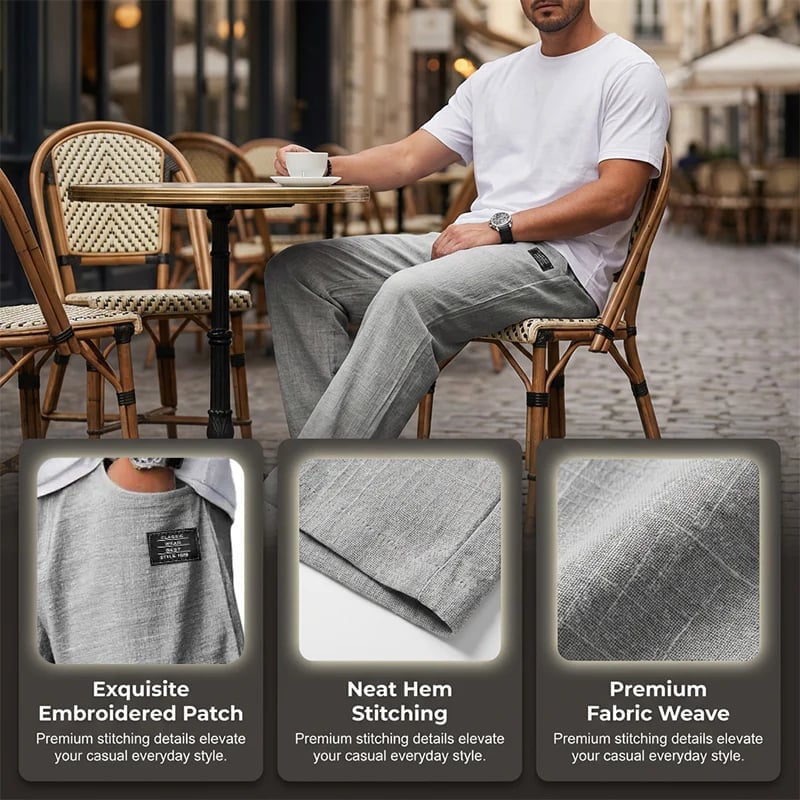 Men's Loose Linen Straight Fit Pants