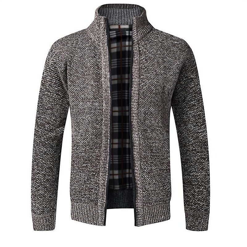 Men's Zip-Front Knitted Cardigan