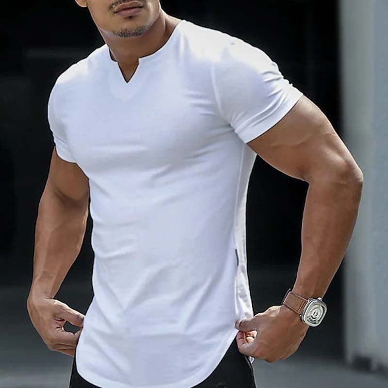 🌞 Spring Awakening: 50% Off! ✨Men's Athletic V-Neck T-Shirt | High-Stretch Slim Fit Tee