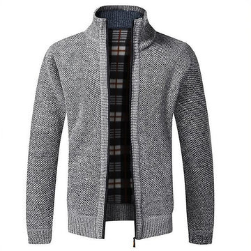 Men's Zip-Front Knitted Cardigan