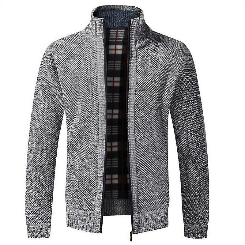 Men's Zip-Front Knitted Cardigan