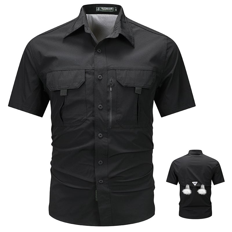 The Aero-Transit Shirt: Hidden Mesh-Vented Solid Shirt | Breathable Utility Gear for Men