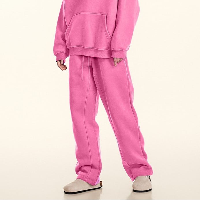 🔥 Unisex 600GSM Fleece Sweatpants 🧵 – Straight-Leg & Cuffed Retro Baggy Joggers 👖 | Warm Streetwear for Spring, Autumn & Winter ❄️
