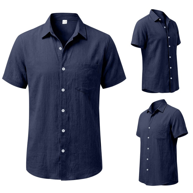 Men's Summer Linen Short-Sleeve Shirt