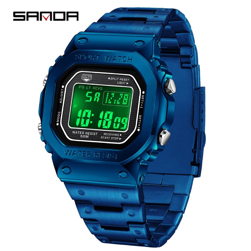 Multifunctional Square Waterproof Digital Watch