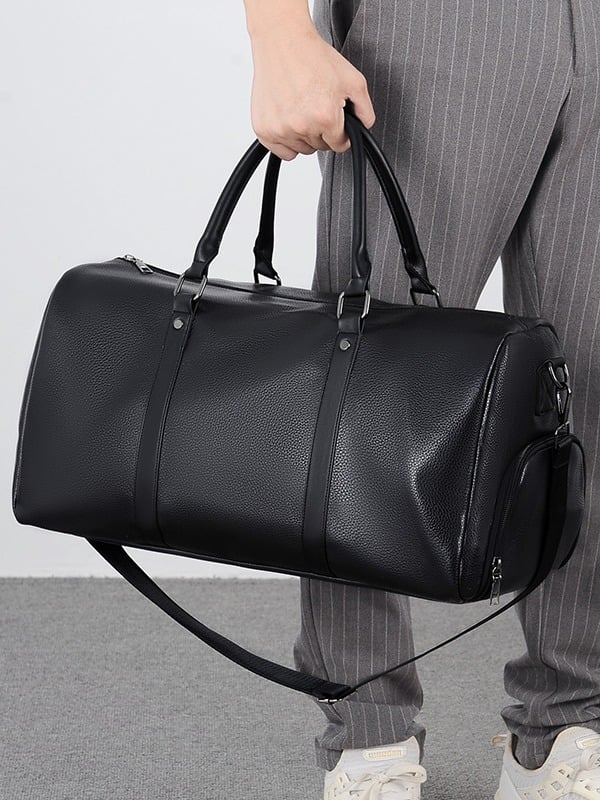 The Stealth Weekender | Premium Minimalist Travel Handbag: Structured Large Capacity Crossbody for Executive Travel