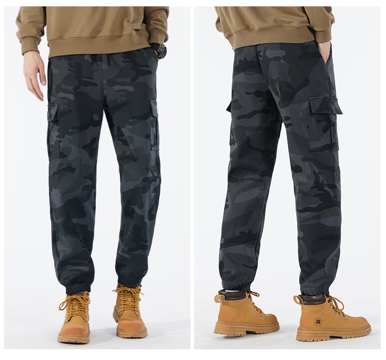 Men's Camo Cargo Pants - Multi-Pocket Tactical Military Trousers - Regular Fit Casual Work Pants - All Seasons Camouflage Bottoms