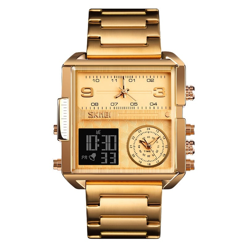 Men's square watch with luminous function