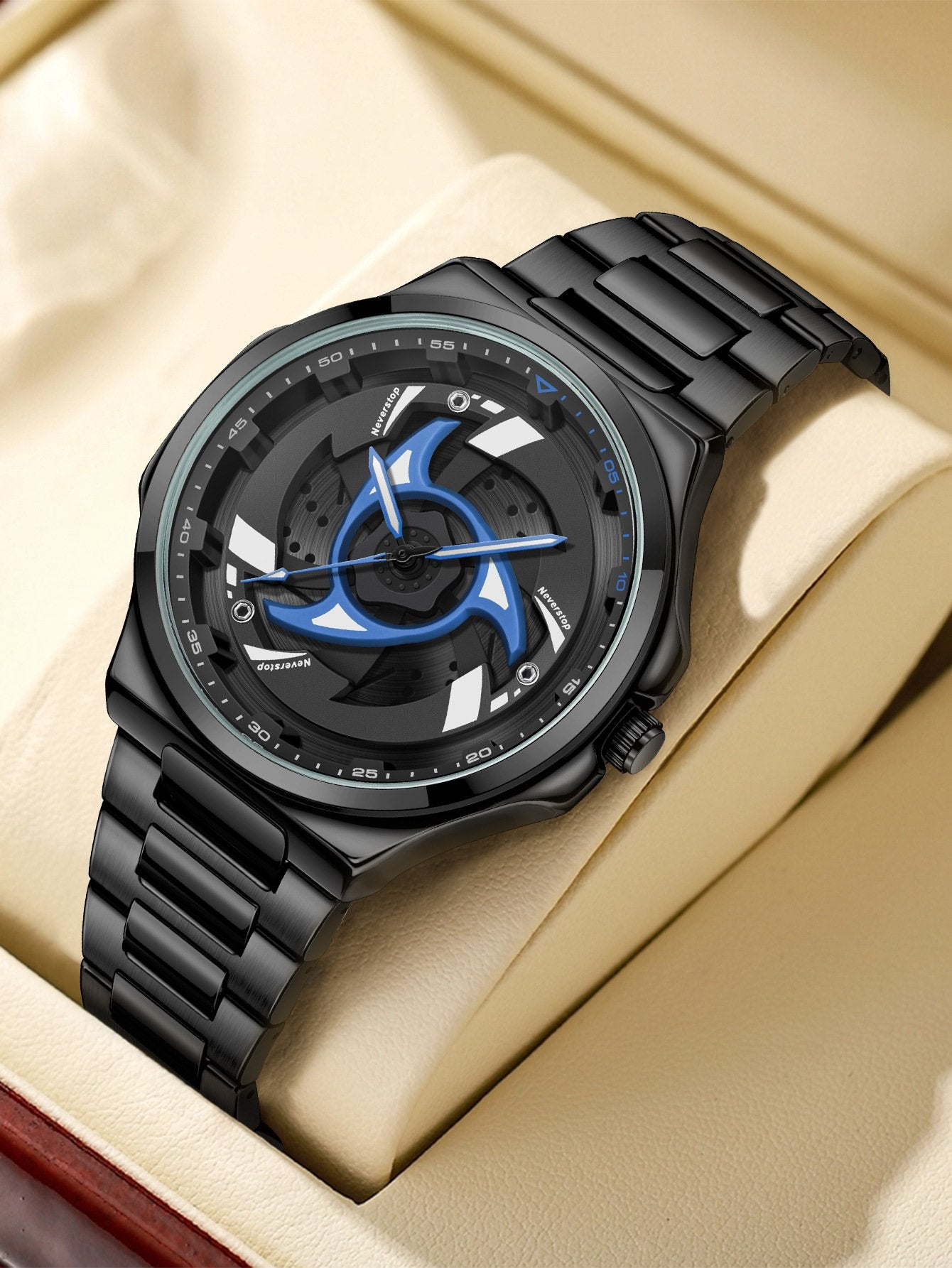 Men's Sports Quartz Watch with 360-Degree Rotating Bezel