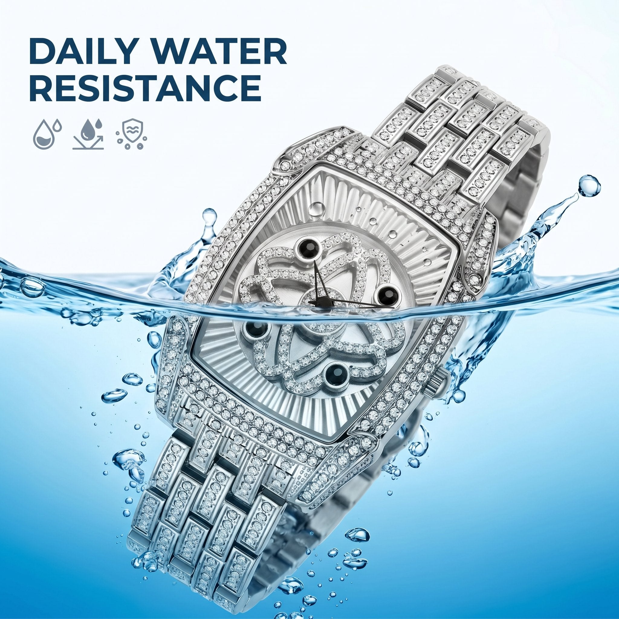 Women's Diamond-Set Rotating Quartz Fashion Watch