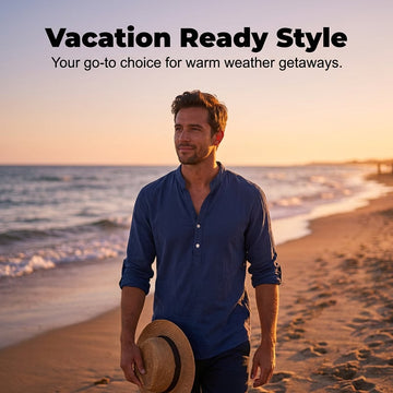 Spring & Autumn Casual Henley T-Shirt for Men