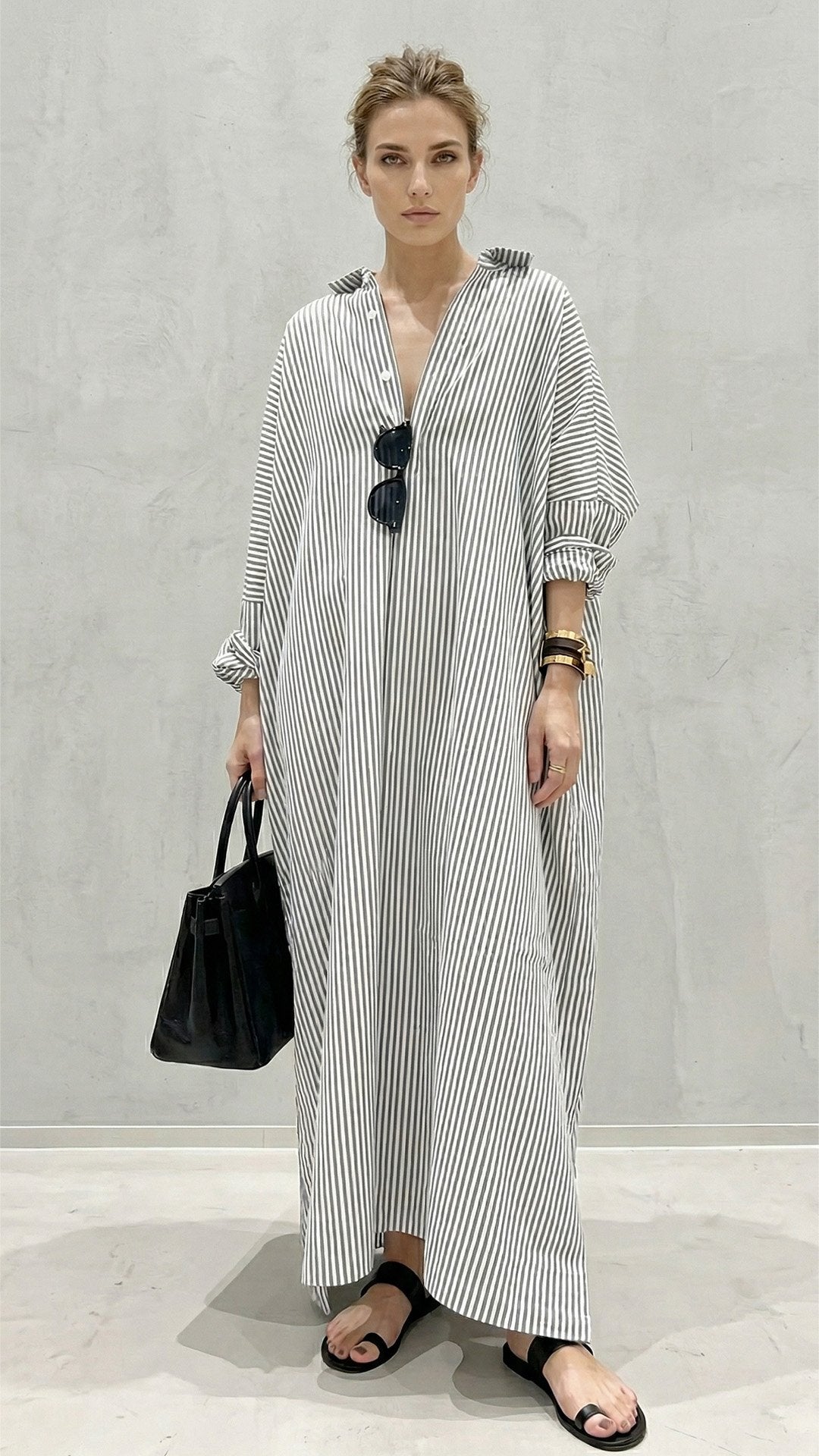 🌊 THE BATWING STRIPE MAXI: LOOSE, COTTON-SOFT — YOUR NEW FAVOURITE BEACH TO BRUNCH DRESS 🌊