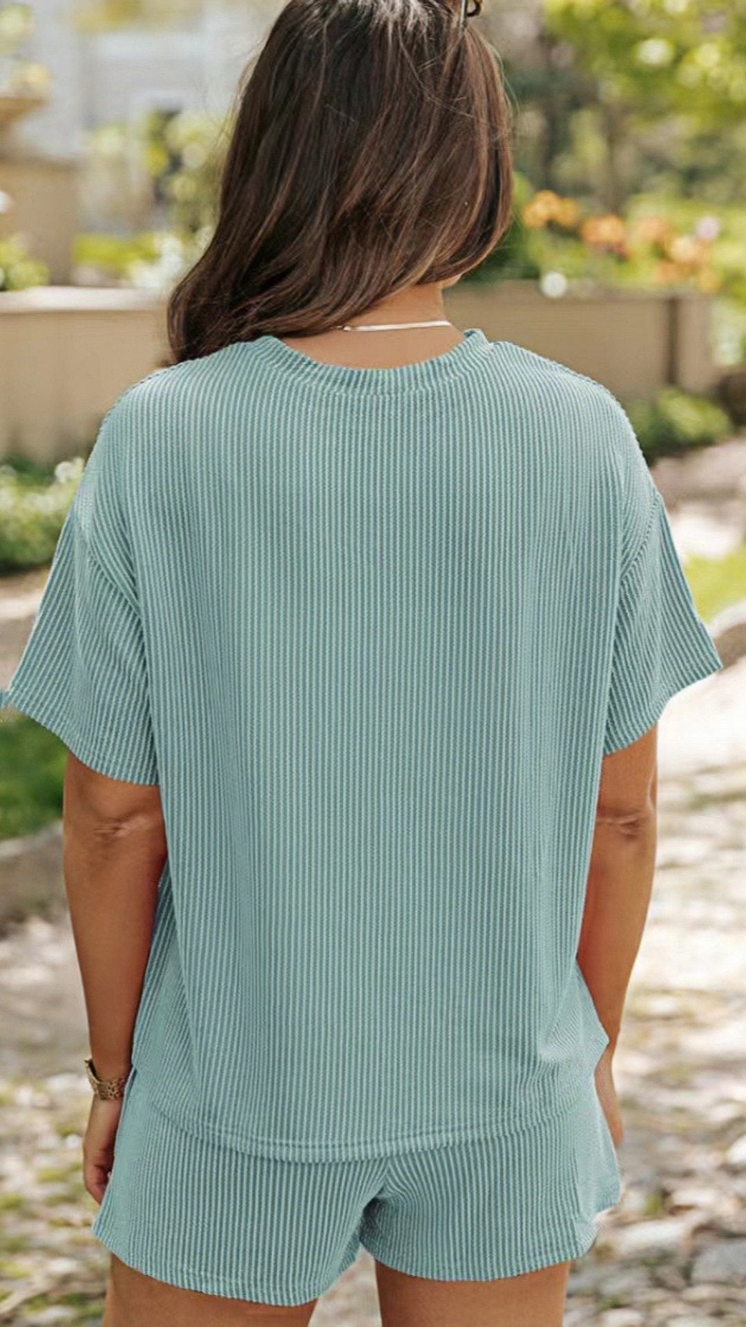 🌊 THE STRIPED LOUNGE DUO: 3/4 SLEEVE TOP + POCKET SHORTS — YOUR NEW WEEKEND ESSENTIAL 🌊