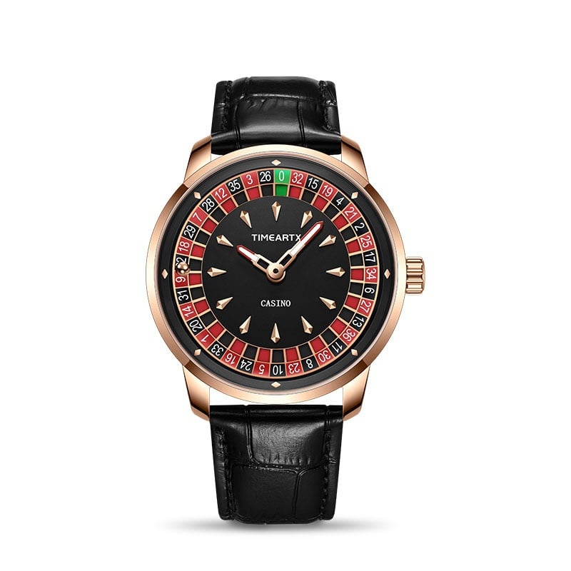 Roulette Men's Watch: Luminous, Water-Resistant Quartz Timepiece