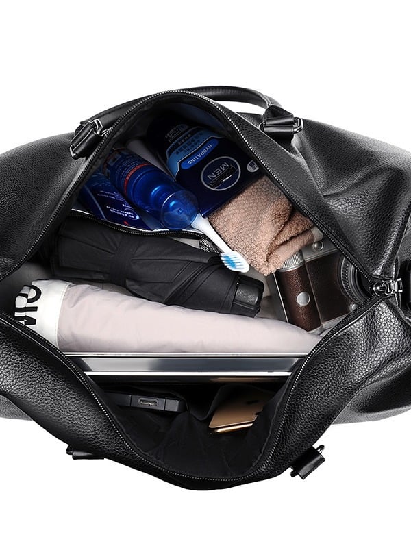 The Stealth Weekender | Premium Minimalist Travel Handbag: Structured Large Capacity Crossbody for Executive Travel