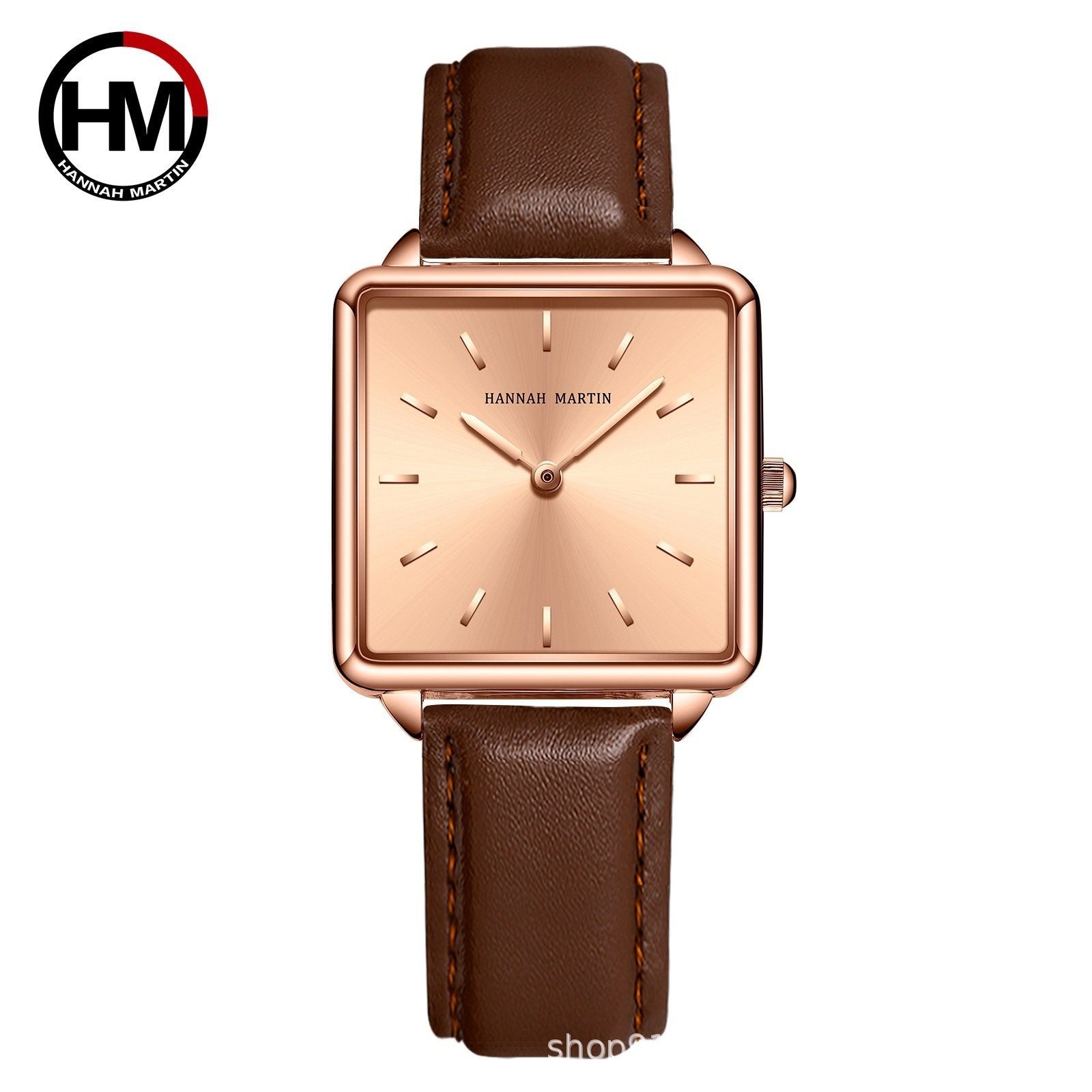Vintage-style square-faced women's quartz watch with a steel bracelet and Japanese movement