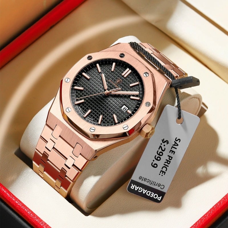 Swiss Brand Men's Water-Resistant Luminous Quartz Watch