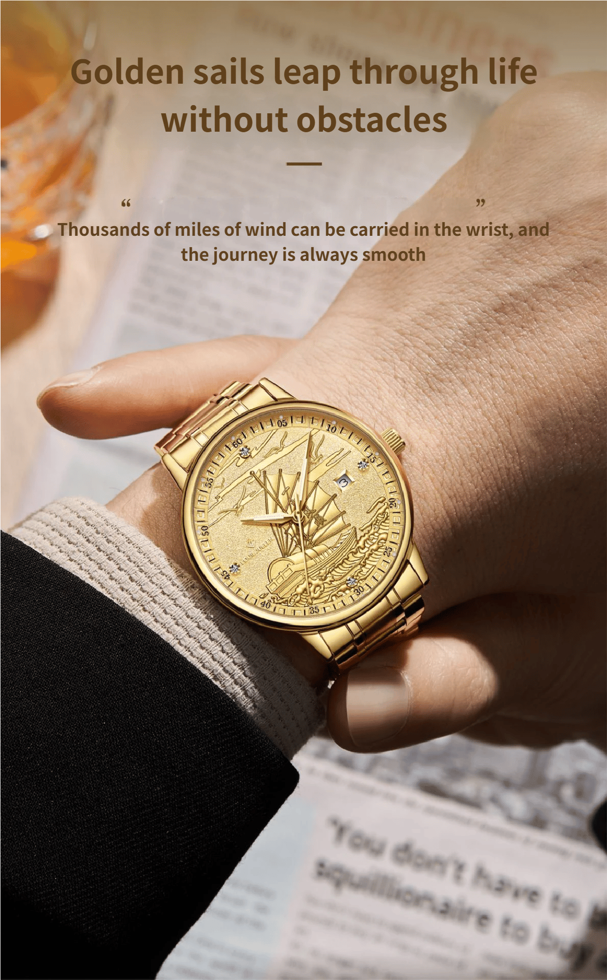 Fully Automatic Movement Business-Grade Water-Resistant Luminous Men's Quartz Wristwatch
